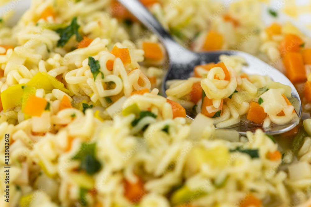 Fresh made Alphabet Soup (selective focus) Fresh made Alphabet Soup (selective focus)