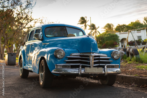 old vintage blue car on the streets of havana cuba © Michael Barkmann