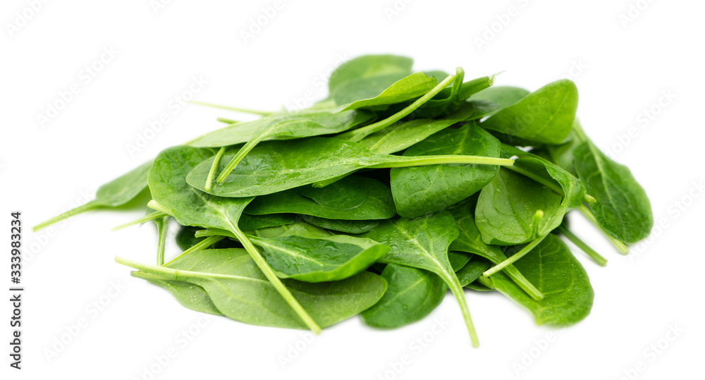 Spinach isolated on white background (close-up shot) Spinach isolated on white background (close-up shot)