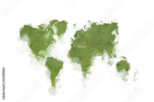 Nature World Map in green