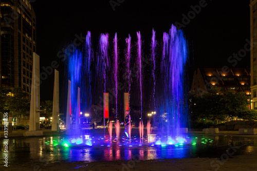Colorful Fountain in Boston City