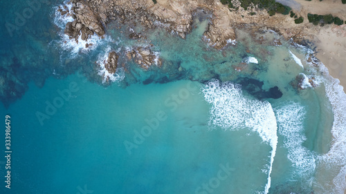 aerial blue sardinian beach