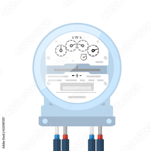 Electricity supply meter, electric meter icon, analog counter