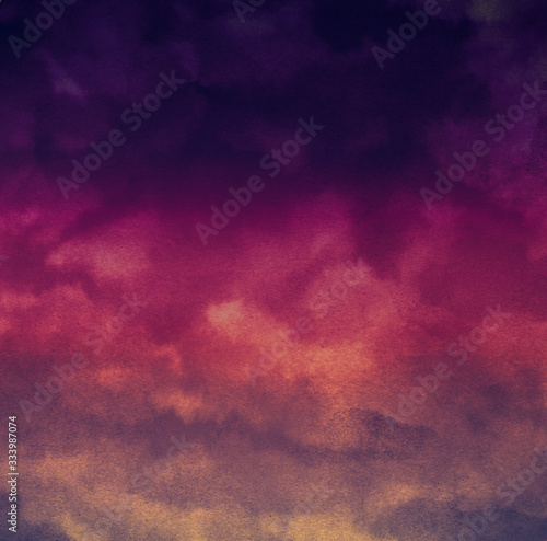 Dark watercolor violet and pink gradient background. Gloomy and grim hand drawn texture.