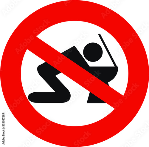 No Hangover Vomiting Warning Vector Illustration