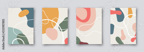 Modern brochure covers set, futuristic design. Abstract Diffuse colored spots background. Vector template minimalist poster, pop art flyer, hipster style, typography wallpaper Art, print, web banner.