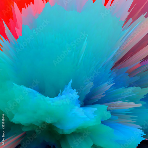 Abstract 3D explosion illustratoin. Colorful graphic design. Hight resolution creative background.