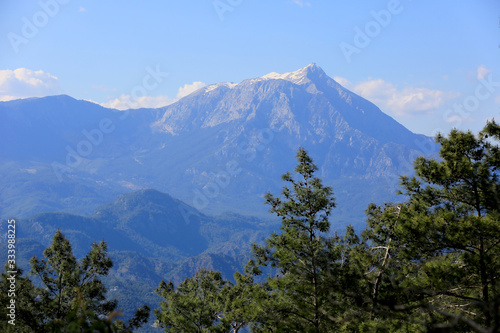 landscape with Tahtali Dagi mountain in Turkey.