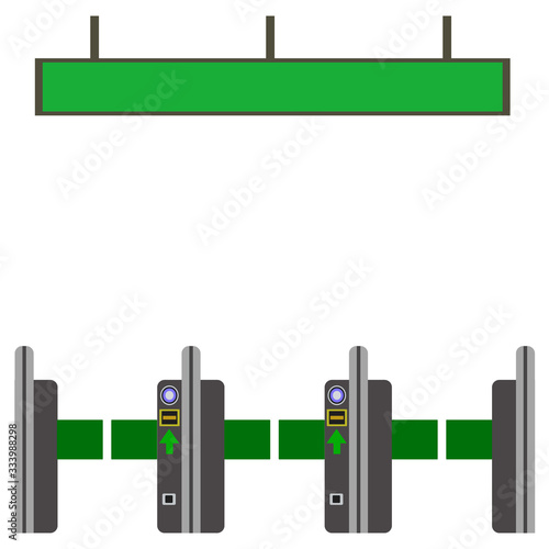 イラスト素材　改札口　自動改札機　駅　電子決済　アイコン　ベクター