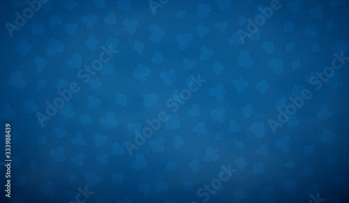 Poker table background in blue color.