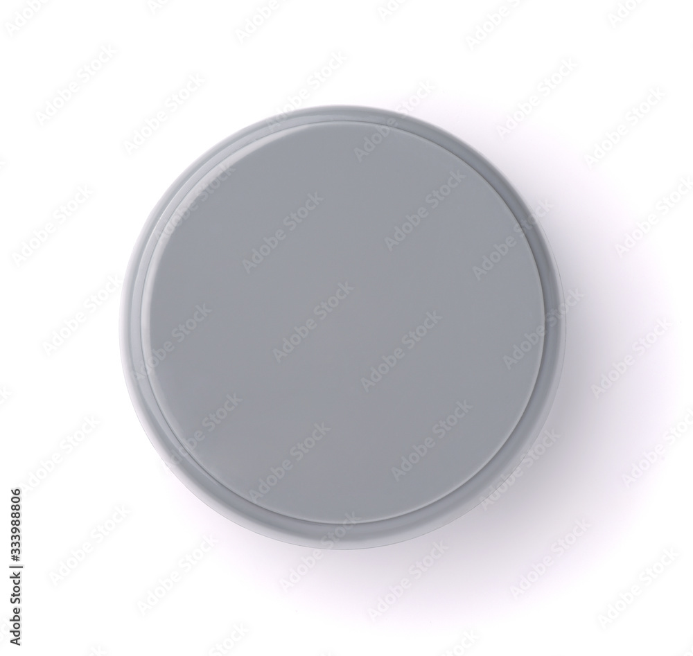 Top view of blank gray cosmetics jar