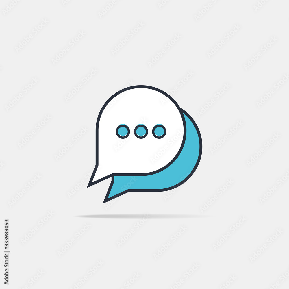 Typing in a chat bubble icon, comment sign symbol Typing in a chat bubble icon, comment sign symbol