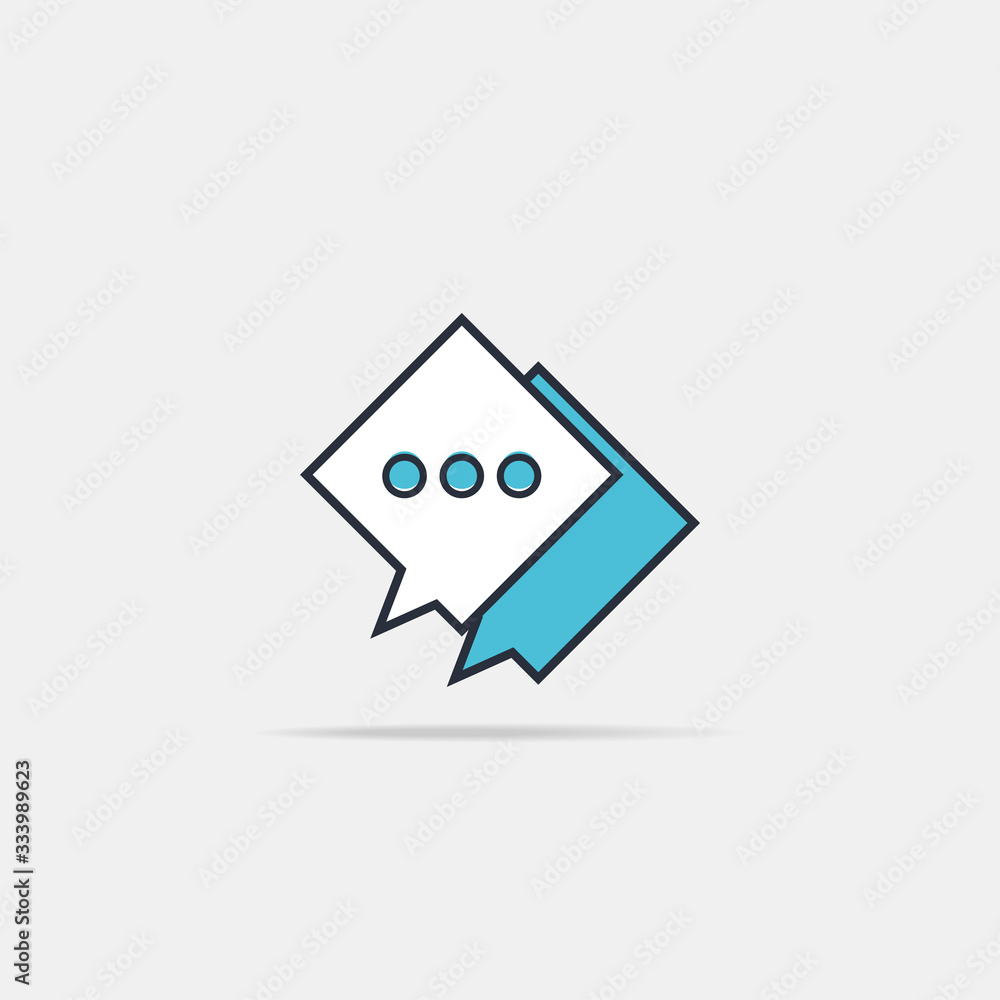 Typing in a chat bubble icon, comment sign symbol Typing in a chat bubble icon, comment sign symbol
