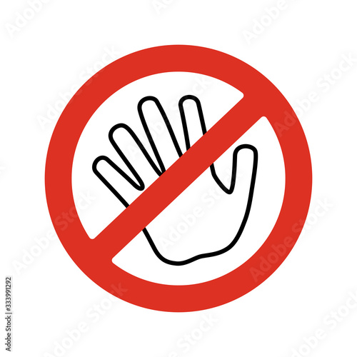 Vector Do not touch hand icon sign