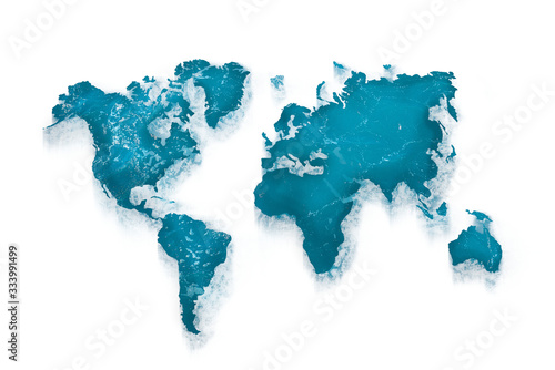 World Map Sea Blue