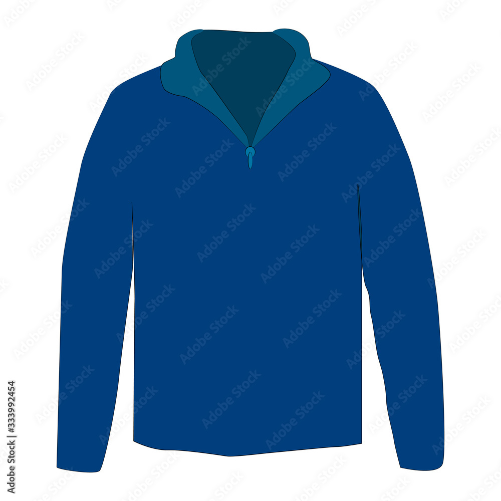 Half zipper long sleeve blue sweater isolated on a white background Half zipper long sleeve blue sweater isolated on a white background