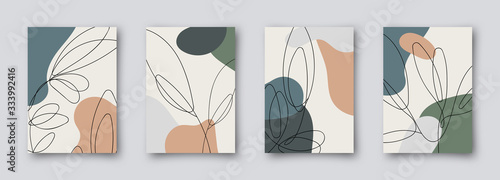 Colorful greeting wedding birthday invitation card illustration set. Flower vector memphis design concept collection