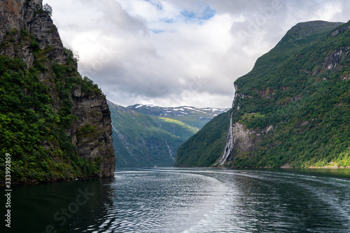 Bilde på lerret Fjord and mountains landscape in Norway.