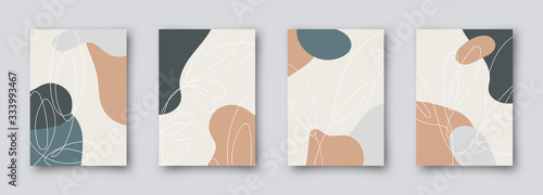 Colorful greeting wedding birthday invitation card illustration set. Flower vector memphis design concept collection