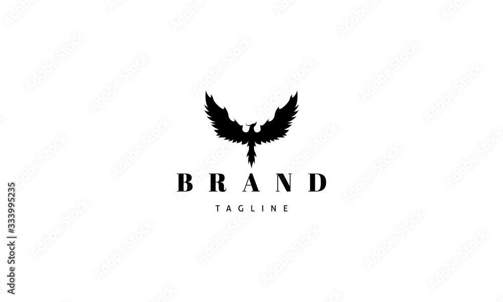 Vector logo on which the abstract image of the phoenix spread its wings. Vector logo on which the abstract image of the phoenix spread its wings.