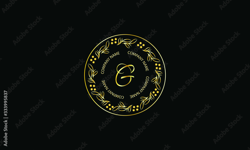 Naklejka premium Elegant round shape monogram with letter G. Exquisite calligraphic logo design business sign, restaurant, royalty, boutique, cafe, hotel.