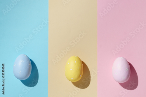 Colored easter egg in minimal style. Fototapeta