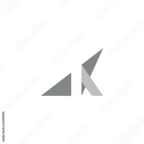 Initial Letter ak or ka logo design templates  photo