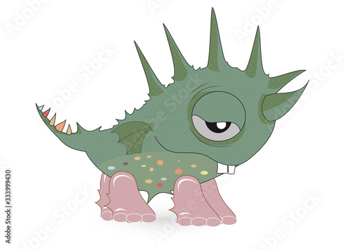 kleiner grüner Dinosaurier mit Stacheln