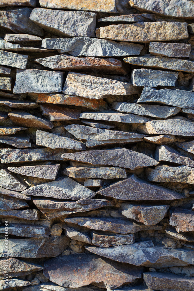 Background of grey stone wall texture.
