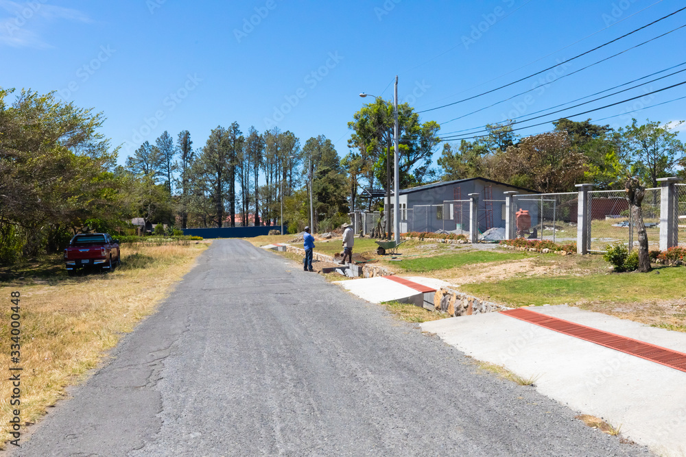 Panama Boquete two inhabitants chat in Alto Boquete