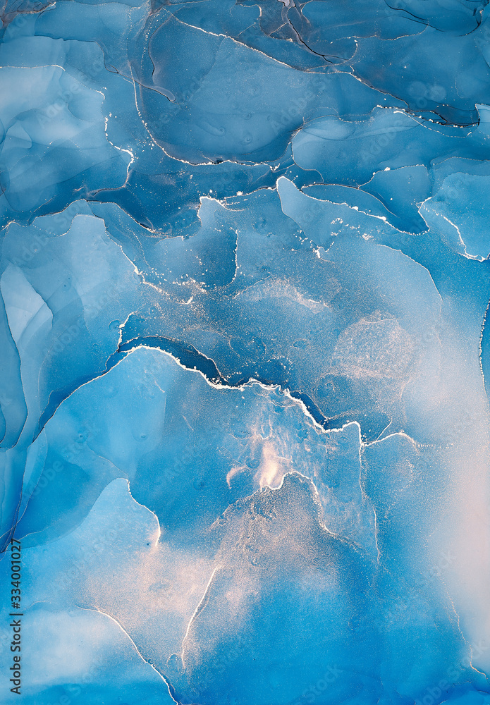 Fototapeta Fluid Art. Kolorowe tło, tapeta. Mieszanie farb akrylowych. Sztuka współczesna. Marmurowa konsystencja Atramenty alkoholowe półprzezroczyste