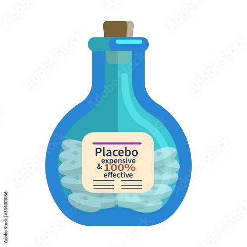 Medicine pills bottle. Medical placebo drugs bottle .