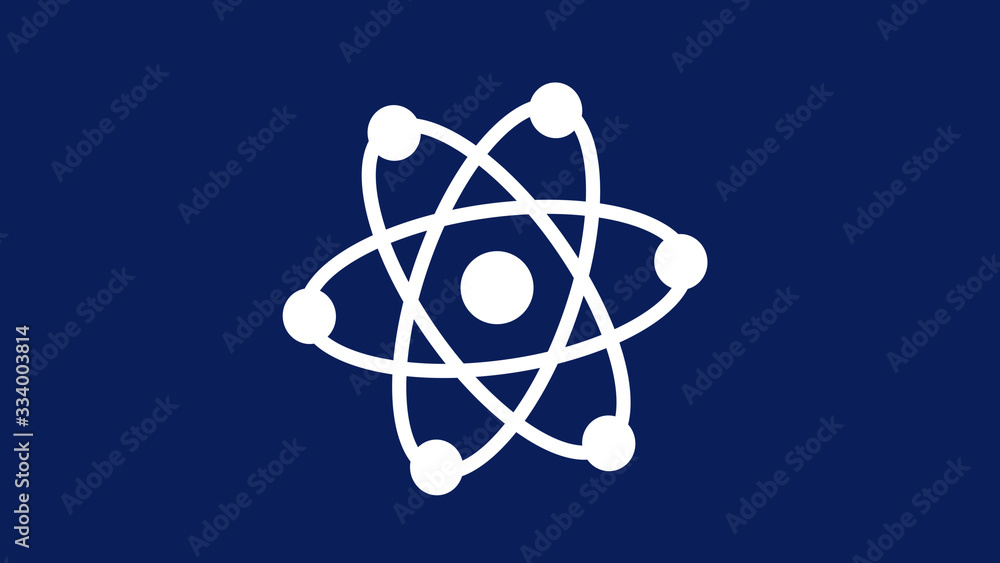Blue background atom icon,New atom icon,white atom icon