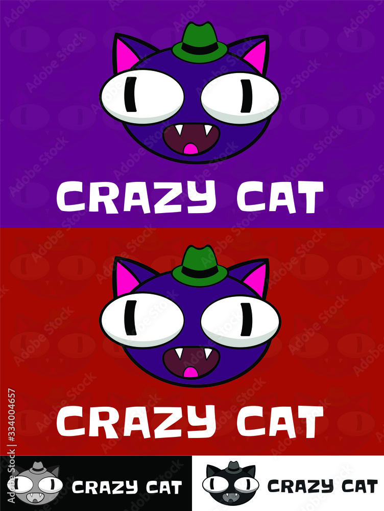 Obraz Crazy Cat Logo Tamplate