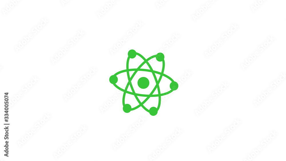 Green atom icon on white background,New atom icon Green atom icon on white background,New atom icon
