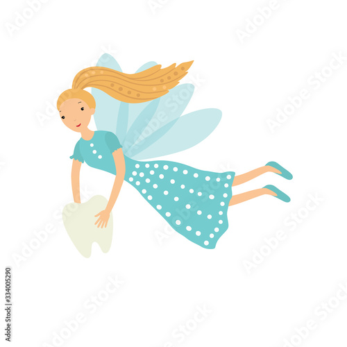 Tooth fairy. Vector illustration isolated on white background.