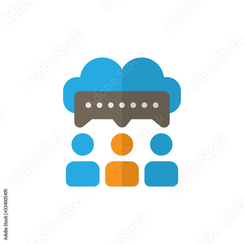 Online Discussion Team Chat Cloud Icon, Logo, Vector