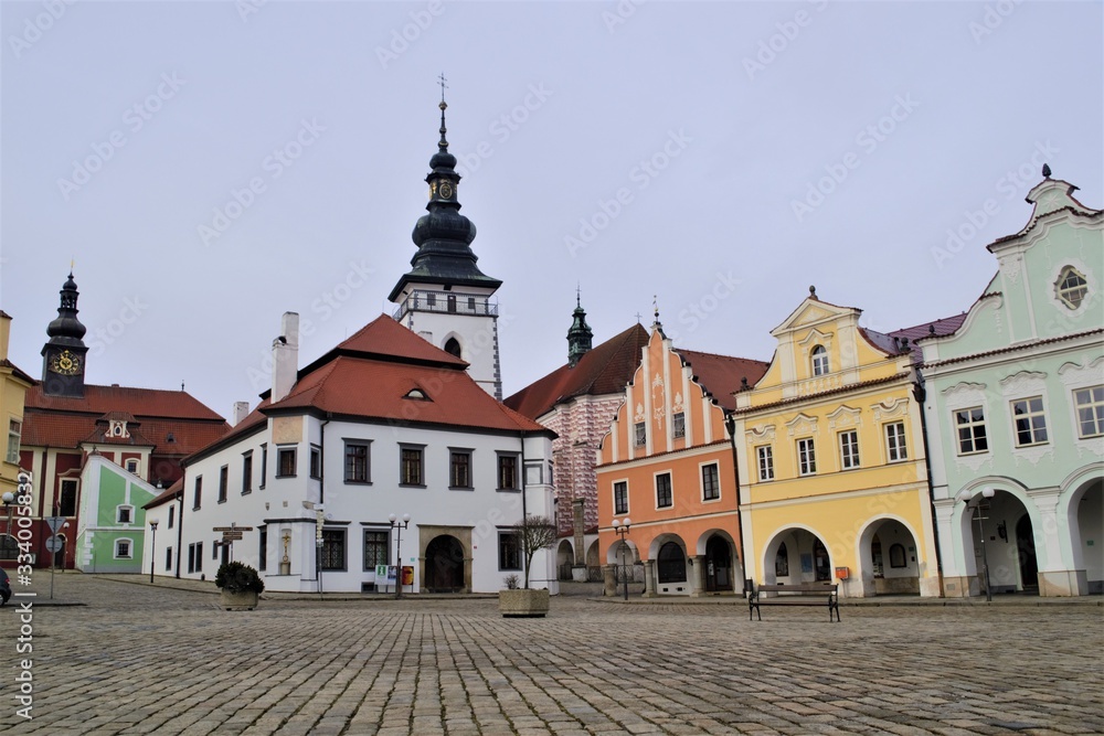 Fototapeta premium The central square of the Czech city