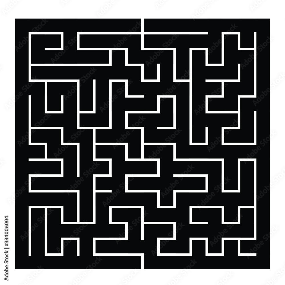 15x15 rectangular maze with thin corridors and no solution