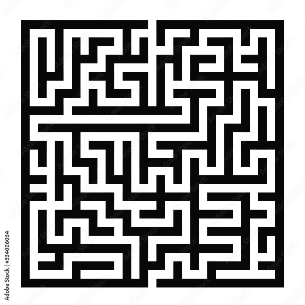 15x15 rectangular maze with thick walls and no solution