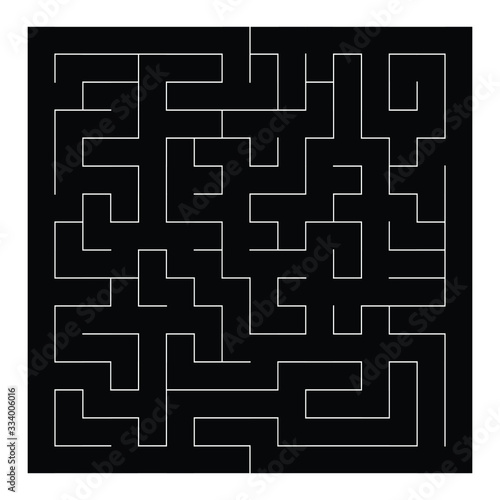 15x15 rectangular maze with thin corridors and no solution