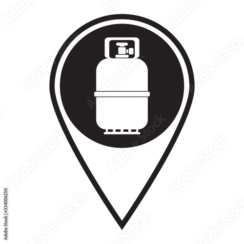 Camping gas bottle icon. Flat icon isolated