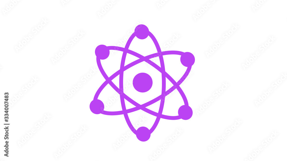 Purple atom icon,atom isolated on white background,new atom Purple atom icon,atom isolated on white background,new atom