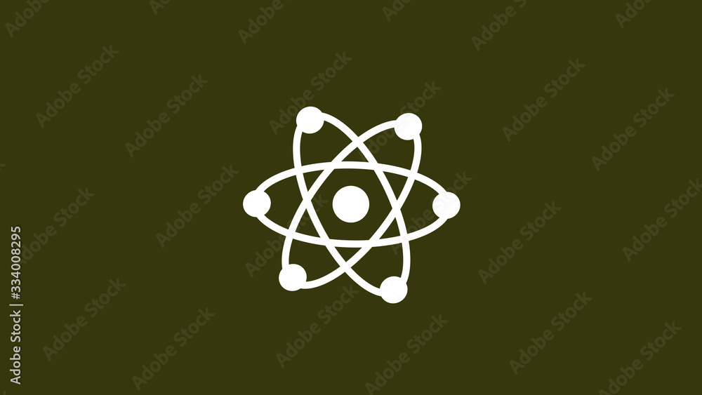White atom icon on dark background,Atom icon,Science icon White atom icon on dark background,Atom icon,Science icon
