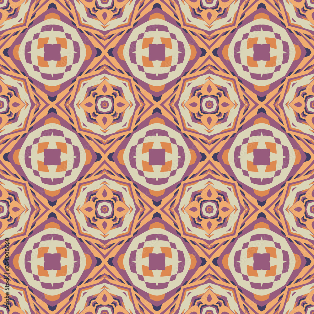 Creative color abstract geometric pattern in apricot, vector seamless, can be used for printing onto fabric, interior, design, textile