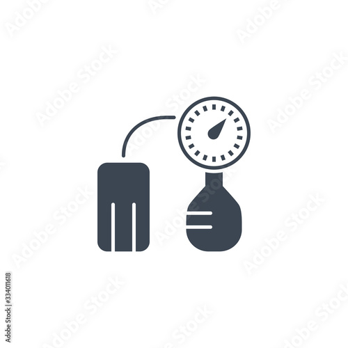 Tonometer related vector glyph icon. Isolated on white background. Vector illustration.