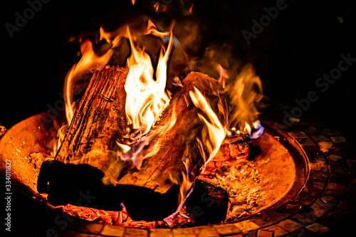 fire in firepit photo
