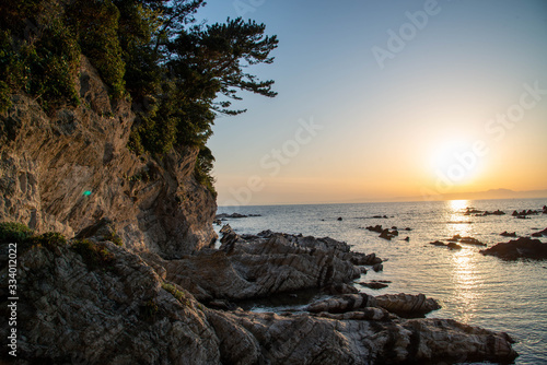 荒崎海岸の夕焼け