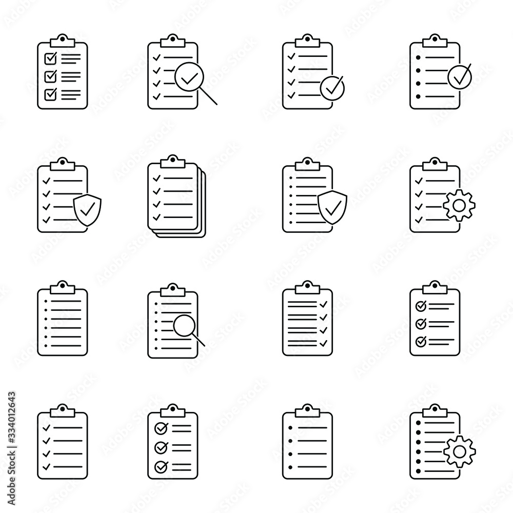 Clipboard line icon. Checklist sign symbol for web site and app design. Clipboard line icon. Checklist sign symbol for web site and app design.