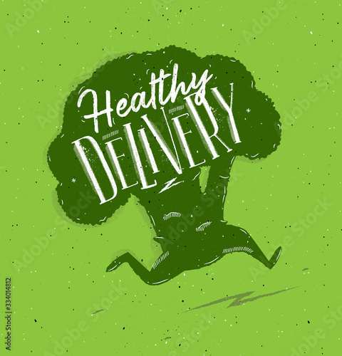 Poster healthy delivery green